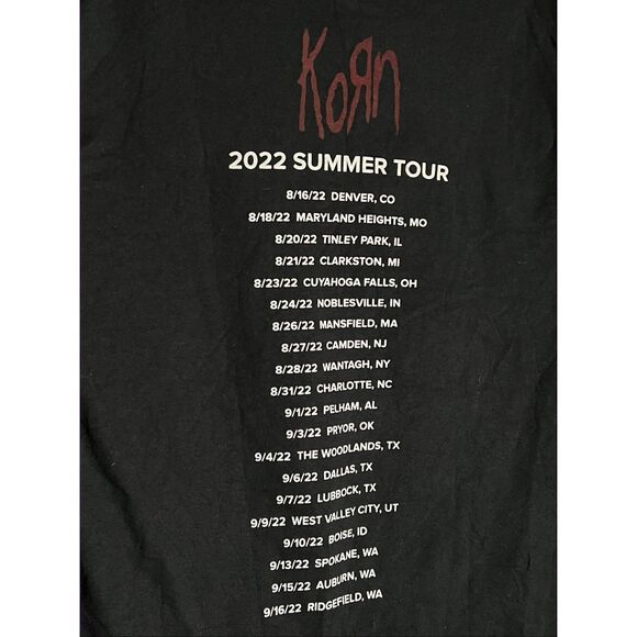 Korn 2022 Summer Tour Goth Double Sided Band Tee - Picture 4 of 5